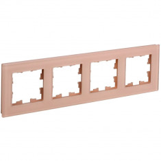 Рамка на 4 поста IEK Brite РУ-4-2-БрП стекло персиковый матовый &mdash; Multielectrika