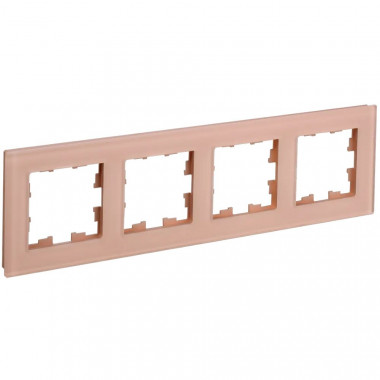 Рамка на 4 поста IEK Brite РУ-4-2-БрП стекло персиковый матовый — Multielectrika
