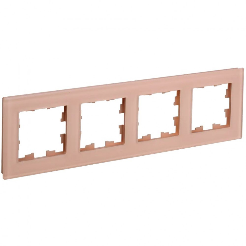 Рамка на 4 поста IEK Brite РУ-4-2-БрП стекло персиковый матовый фото 1 — Multielectrika