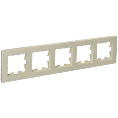 Рамка на 5 поста IEK Brite РУ-5-Бр бежевый рифленый &mdash; Multielectrika