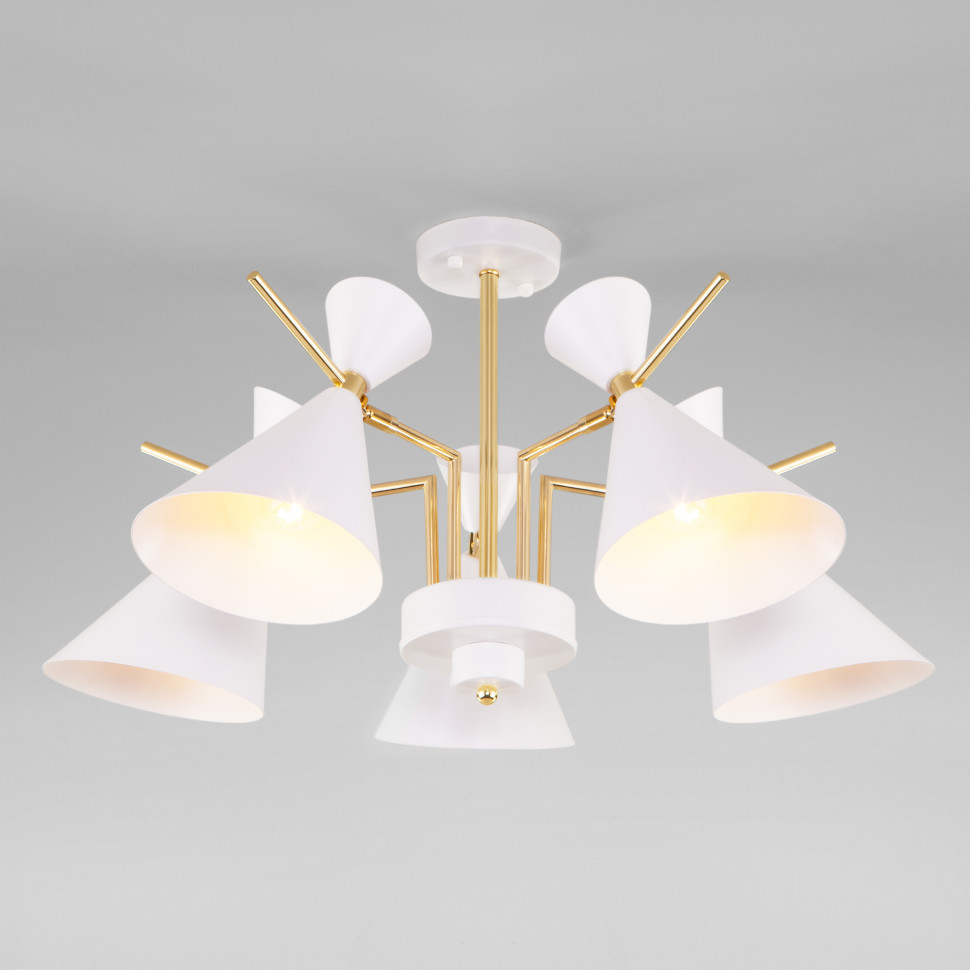 Потолочная люстра с поворотными рожками 70114/5 белый фото 1 — Multielectrika