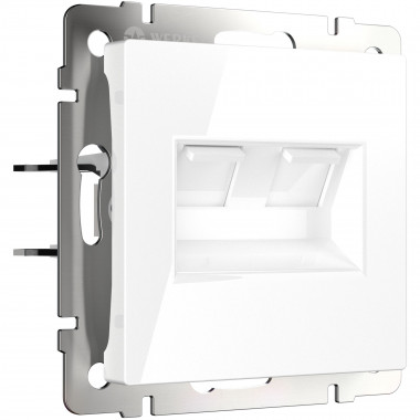 Розетка двойная Ethernet RJ-45 (белая) W1181101 — Multielectrika