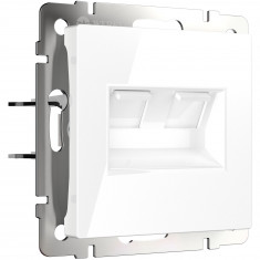 Розетка двойная Ethernet RJ-45 (белая) W1181101 &mdash; Multielectrika