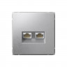 Розетка двойная RJ-45 Systeme Electric ArtGallery кат.6А, алюминий
