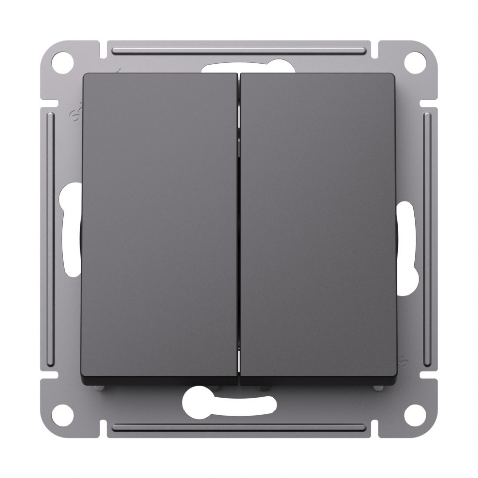 Переключатель двухклавишный Systeme Electric AtlasDesign перекрестный, 10А, базальт фото 1 — Multielectrika