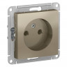Розетка силовая Schneider Electric Atlas Design без заземления, шампань