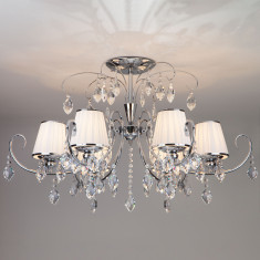 Потолочная люстра с тканевыми абажурами 10021/6 хром &mdash; Multielectrika