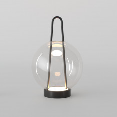 Настольный светодиодный светильник со стеклянным плафоном 80507/1 черный &mdash; Multielectrika