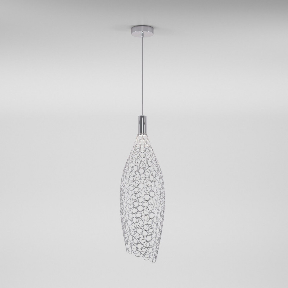 Подвесной светодиодный светильник с металлическим плафоном 90352/1 хром фото 1 — Multielectrika