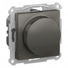 Светорегулятор поворотно-нажимной Systeme Electric AtlasDesign LED, RC, 400Вт, сталь