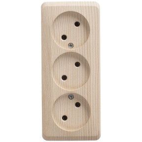 Розетка 3К без шторок 16А 250B Сосна Schneider Electric Этюд PA16-009D — Multielectrika