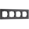 Рамка из стекла на 4 поста Senso черный soft-touch W0043108 фото 1 &mdash; Multielectrika