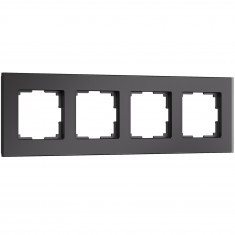 Рамка из стекла на 4 поста Senso черный soft-touch W0043108 &mdash; Multielectrika