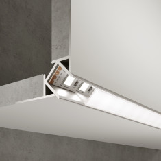 Встраиваемый угловой алюминиевый профиль (внешний угол) для светодиодной ленты LL-2-ALP015 &mdash; Multielectrika