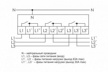 Реле напряжения (трёхфазный-АС / Ампер-63 / Контакт-3NO) CP-723 — Multielectrika