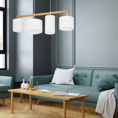 Подвесной светильник с тканевыми абажурами 4106 Deva White &mdash; Multielectrika