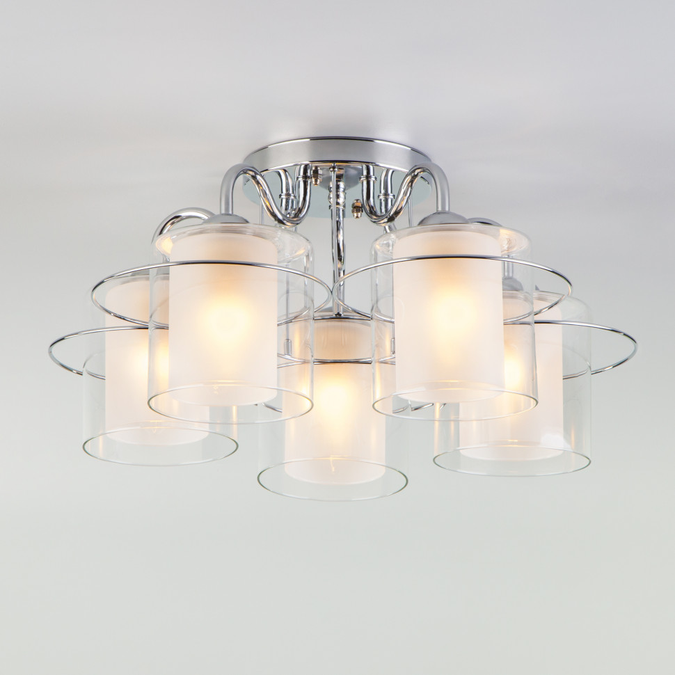 Потолочная люстра со стеклянными плафонами 30160/5 хром фото 1 — Multielectrika