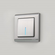 Выключатель одноклавишный с подсветкой (глянцевый никель) W1110102 &mdash; Multielectrika