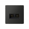Розетка двойная RJ-45 Systeme Electric ArtGallery кат.6А, базальт