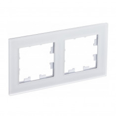 Рамка Schneider Electric Atlas Design Nature на 2 поста, матовое белое стекло &mdash; Multielectrika