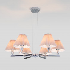 Подвесная люстра с абажурами 60136/6 хром/серый &mdash; Multielectrika
