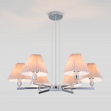 Подвесная люстра с абажурами 60136/6 хром/серый — Multielectrika