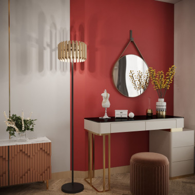 Напольный светильник с металлическим плафоном 01106/4 черный / шампань — Multielectrika