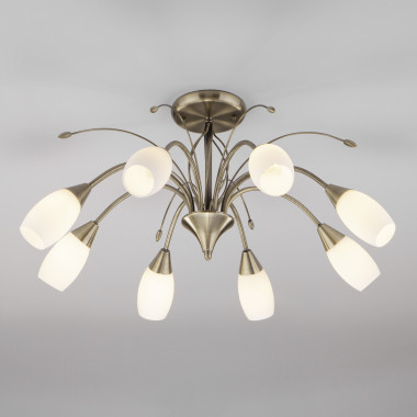 Потолочная люстра со стеклянными плафонами 30280/8 античная бронза — Multielectrika