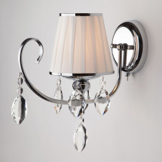 Настенный светильник с тканевым абажуром 10021/1 хром &mdash; Multielectrika