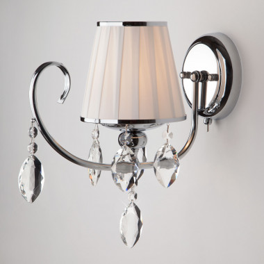 Настенный светильник с тканевым абажуром 10021/1 хром — Multielectrika