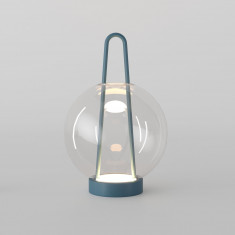 Настольный светодиодный светильник со стеклянным плафоном 80507/1 синий &mdash; Multielectrika