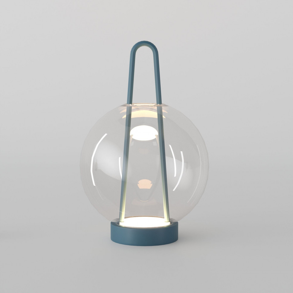 Настольный светодиодный светильник со стеклянным плафоном 80507/1 синий фото 1 — Multielectrika