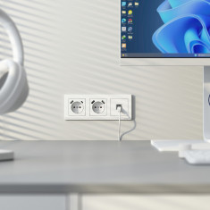 Розетка с заземлением, шторками и USB тип A+C (белый матовый) W1171761 &mdash; Multielectrika