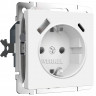 Розетка с заземлением, шторками и USB тип A+C (белый матовый) W1171761