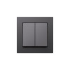 Выключатель двухклавишный Systeme Electric AtlasDesignв сборе с рамкой, 10А, базальт фото 1 — Multielectrika