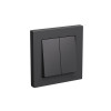 Выключатель двухклавишный Systeme Electric AtlasDesignв сборе с рамкой, 10А, базальт фото 2 — Multielectrika