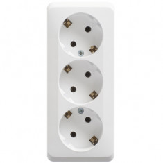 Розетка 3К+З без шторок 16А 250B Белая Schneider Electric Этюд PA16-011B &mdash; Multielectrika