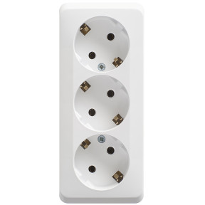 Розетка 3К+З без шторок 16А 250B Белая Schneider Electric Этюд PA16-011B фото 1 — Multielectrika