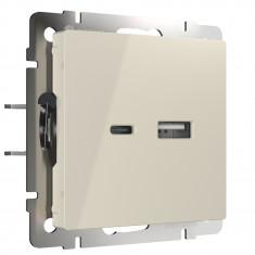 Розетка USB тип A+С (слоновая кость) W1171803 &mdash; Multielectrika