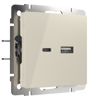 Розетка USB тип A+С (слоновая кость) W1171803 — Multielectrika