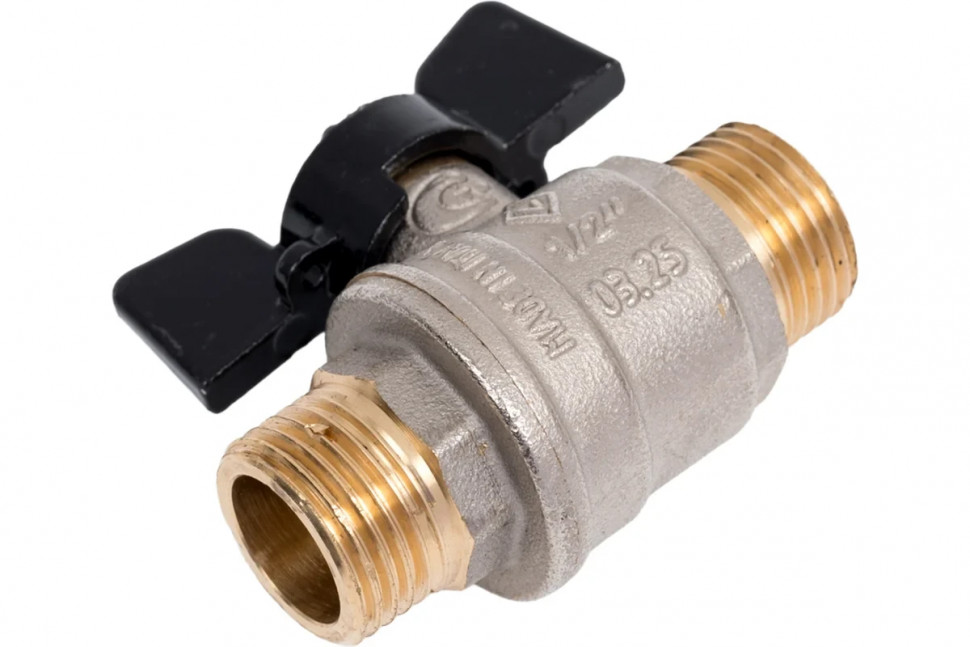 Кран шаровой BUGATTI Oregon 03270022 бабочка НР - НР резьба 1/2 RG008TC8M1E5QH фото 1 &mdash; Multielectrika