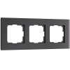 Рамка из стекла на 3 поста Senso черный soft-touch W0033108 фото 1 &mdash; Multielectrika
