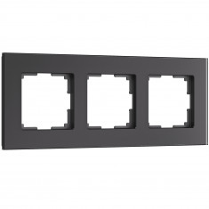 Рамка из стекла на 3 поста Senso черный soft-touch W0033108 &mdash; Multielectrika