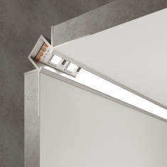 Встраиваемый угловой алюминиевый профиль (внутренний угол) для светодиодной ленты LL-2-ALP014 &mdash; Multielectrika