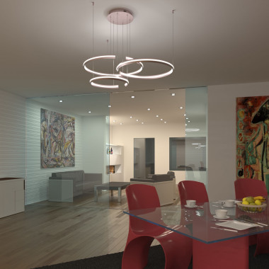 Подвесной светодиодный светильник с пультом управления 90180/3 сатин-никель — Multielectrika