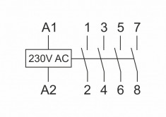 Контактор модульный (Ампер-25 / Волт-230 АС / Контакт-4NO) ST25-40 &mdash; Multielectrika