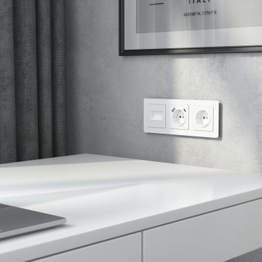 Накладка для двойной розетки Еthernet RJ-45 белый акрил W1191141 — Multielectrika