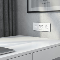 Накладка для двойной розетки Еthernet RJ-45 белый акрил W1191141 &mdash; Multielectrika