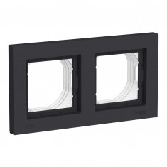 Рамка Systeme Electric AtlasDesign Aqua IP44 на 2 поста, карбон &mdash; Multielectrika