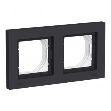 Рамка Systeme Electric AtlasDesign Aqua IP44 на 2 поста, карбон — Multielectrika